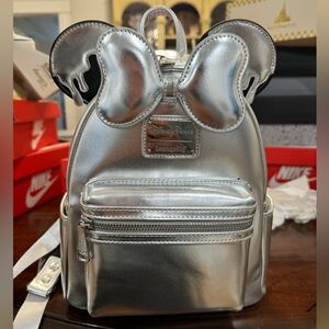 Disney 100 Platinum Drip Loungefly Backpack NWT